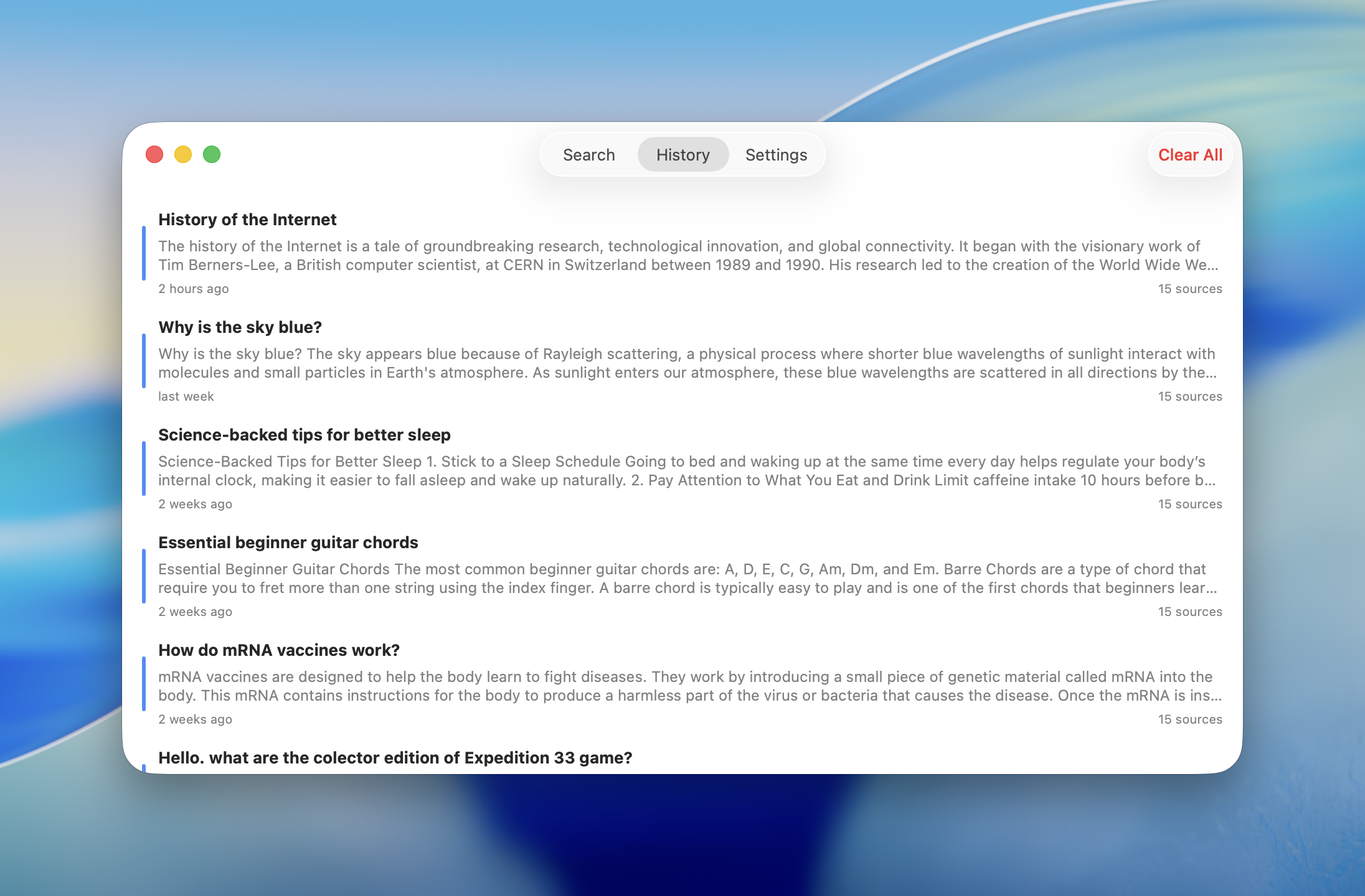 AISight on Mac — private search history